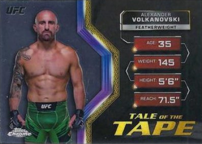 Alexander Volkanovski 2024 Topps Chrome UFC Tale of the Tape #TFT-7 Black Refractor