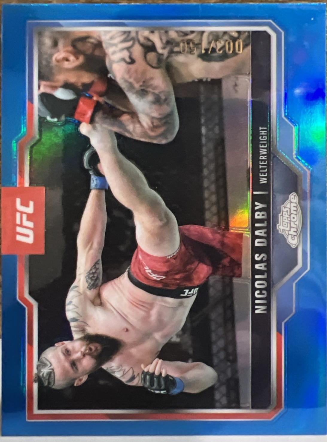 Nicolas Dalby 2025 Topps Chrome UFC Base #42 Blue Refractor