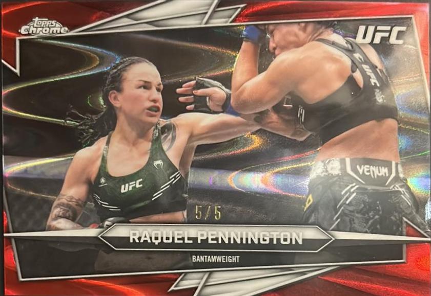 Raquel Pennington 2026 Topps Chrome UFC Base #103 Red Refractor