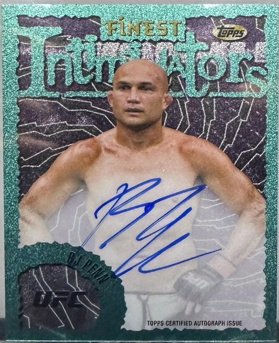 BJ Penn 2024 Topps Finest UFC Intimidators Autographs #IA-BJP Aqua Glitter Refractor