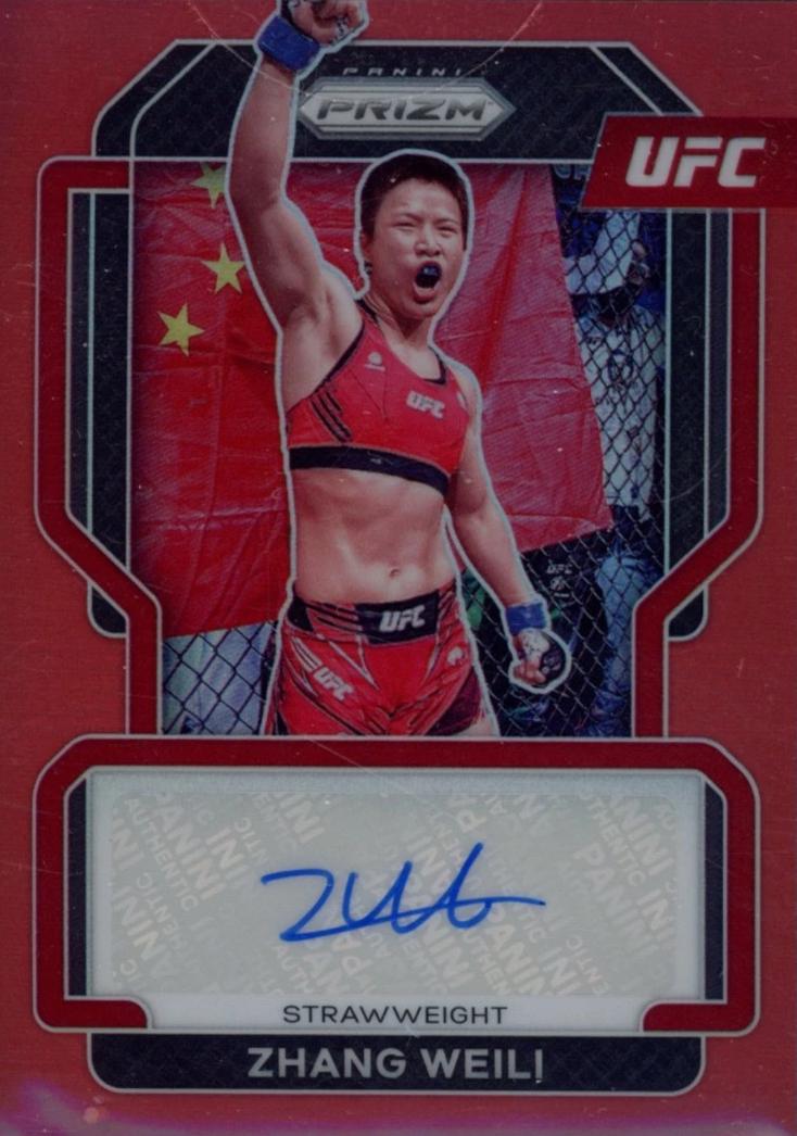 Zhang Weili 2022 Panini Prizm UFC Signatures #42 Red