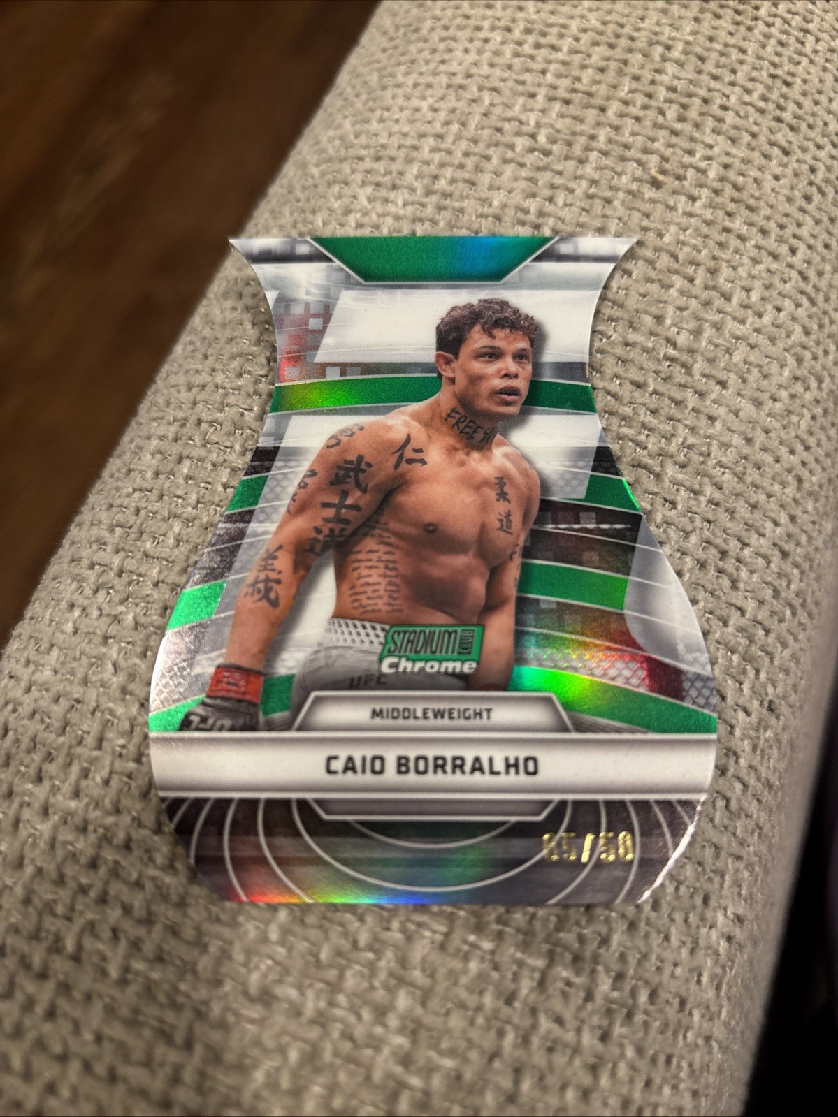 Caio Borralho 2026 Topps Stadium Club UFC Triumvirates #TV-57 Green Refractor