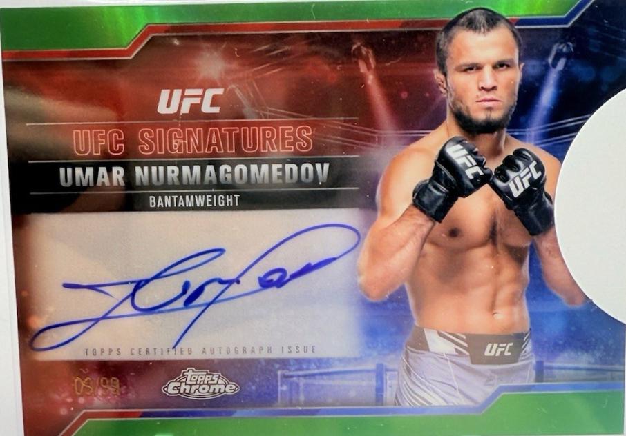 Umar Nurmagomedov 2025 Topps Chrome UFC UFC Signatures #SIG-UN Green Refractor