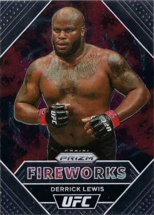 Derrick Lewis 2021 Panini Prizm UFC Fireworks #8 Black