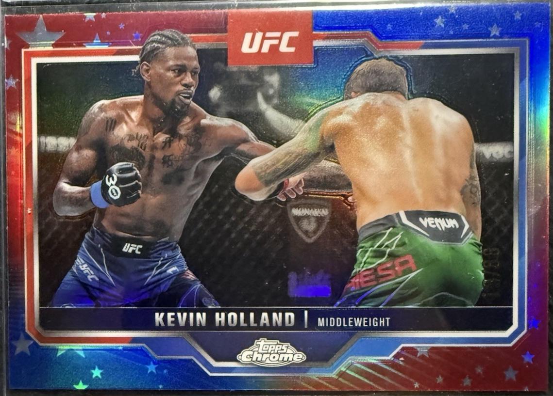 Kevin Holland 2025 Topps Chrome UFC Base #110 Red White Blue Refractor