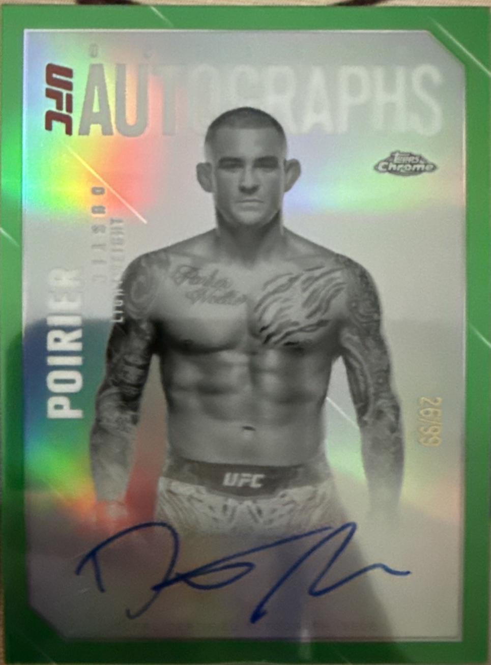 Dustin Poirier 2025 Topps Chrome UFC Octagon Legends Autographs #OLA-DP Green Refractor