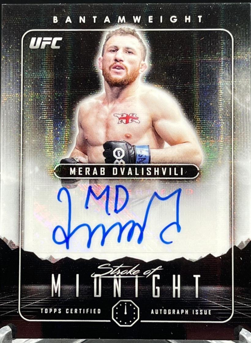 Merab Dvalishvili 2024 Topps Midnight UFC Stroke of Midnight Autographs #SMA-MDI Moon Beam