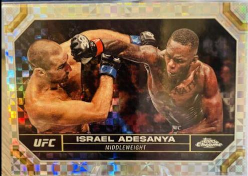 Israel Adesanya 2024 Topps Chrome UFC Base #81 X-Fractor