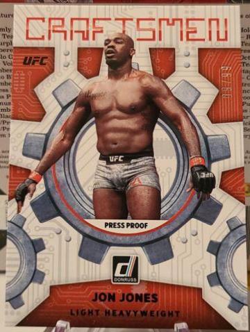 Jon Jones 2022 Panini Donruss UFC Craftsmen #15 Press Proof Purple