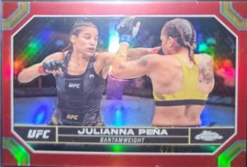 Julianna Peña 2024 Topps Chrome UFC Base #102 Red Refractor