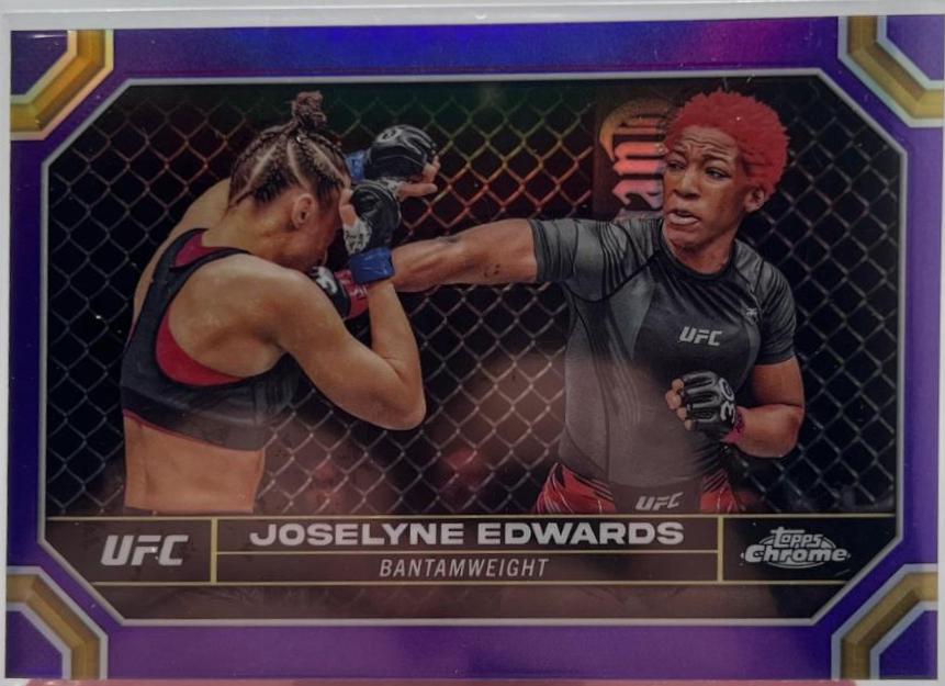 Joselyne Edwards 2024 Topps Chrome UFC Base #99 Purple Refractor