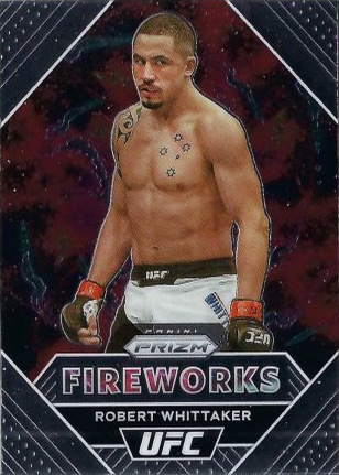 Robert Whittaker 2021 Panini Prizm UFC Fireworks #14 Black