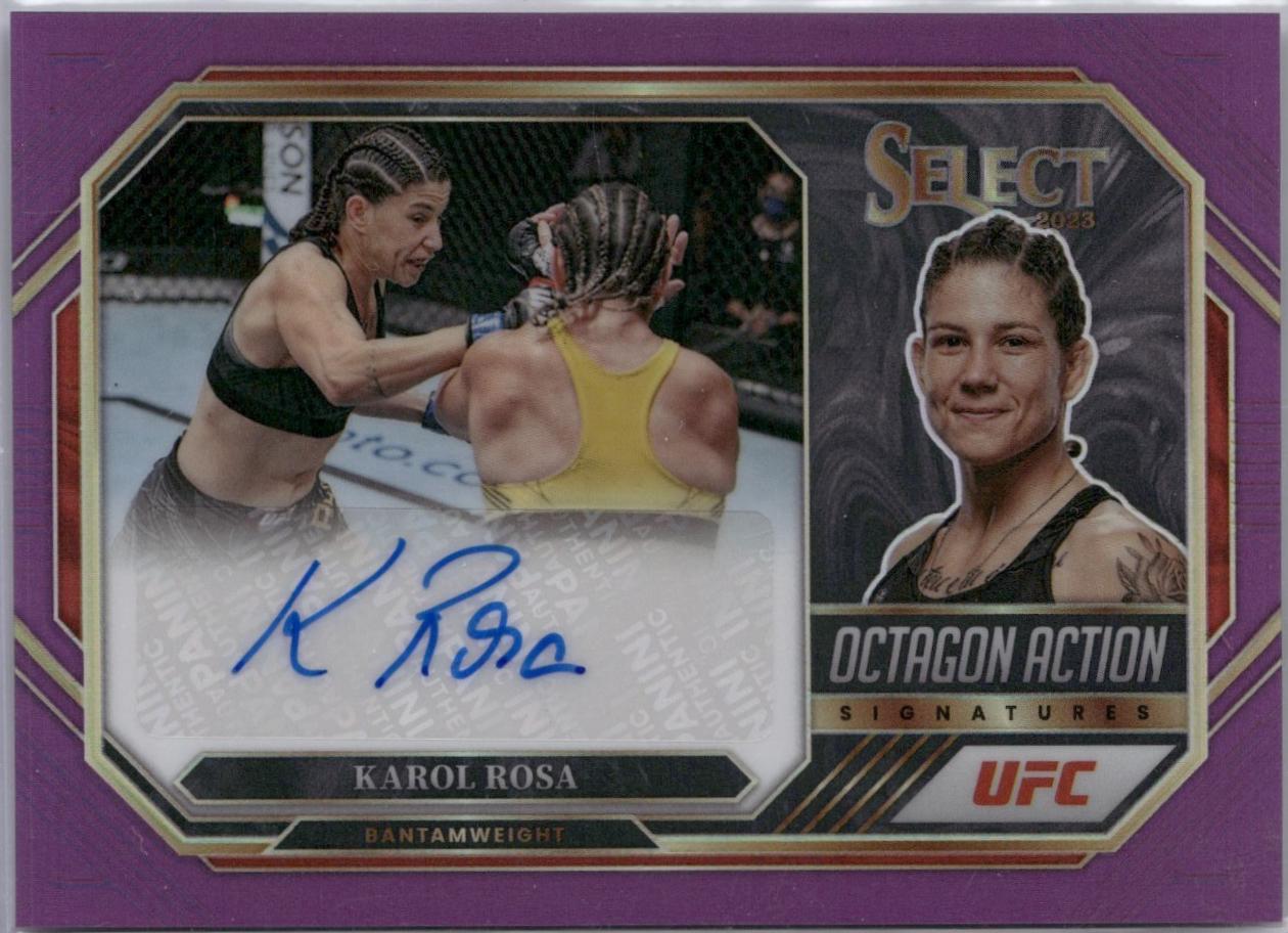 Karol Rosa 2023 Panini Select UFC Octagon Action Signatures #18 Purple