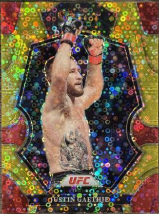 Justin Gaethje 2023 Panini Select UFC Premier Level #135 Gold Disco