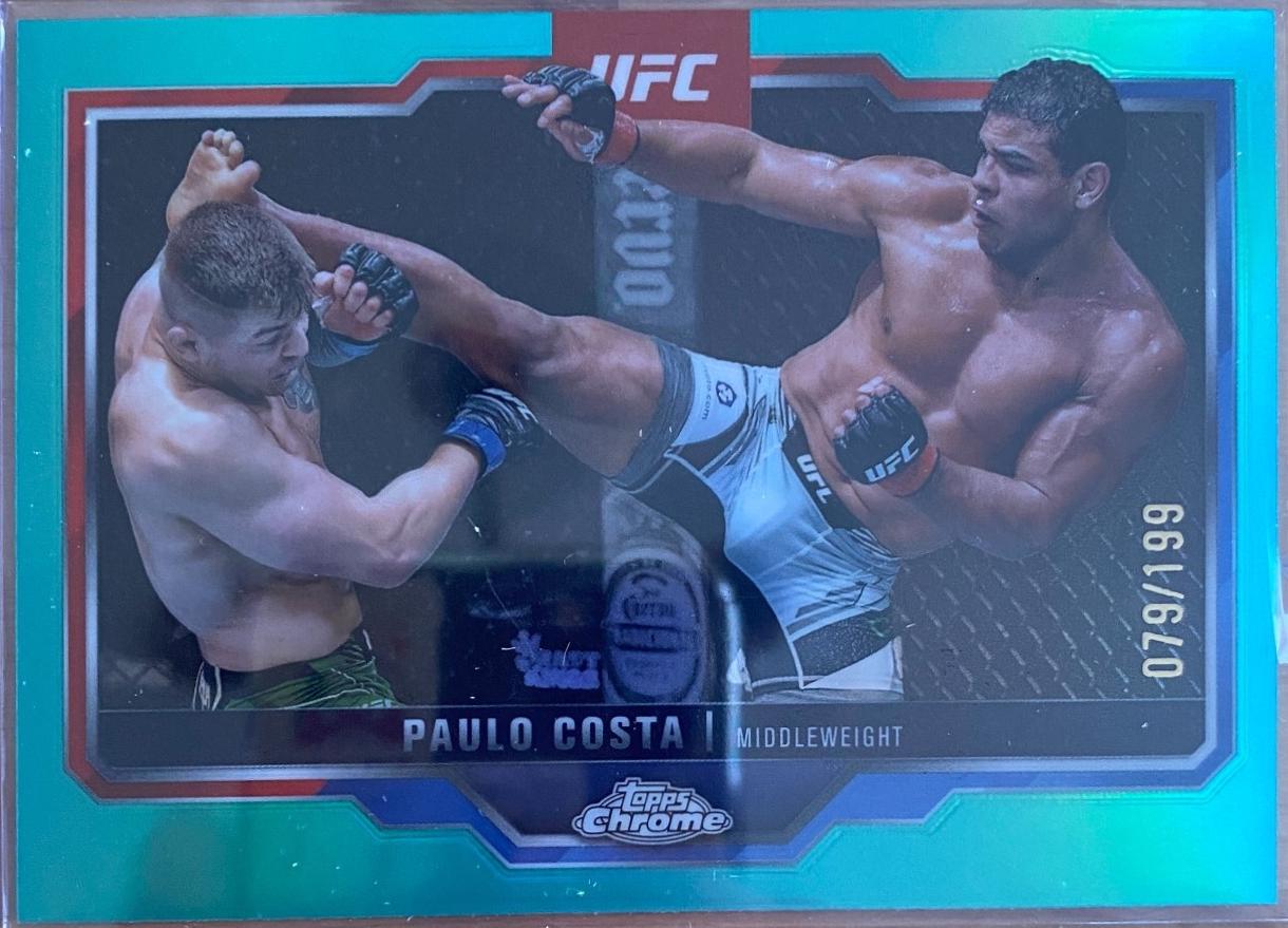 Paulo Costa 2025 Topps Chrome UFC Base #153 Aqua Refractor