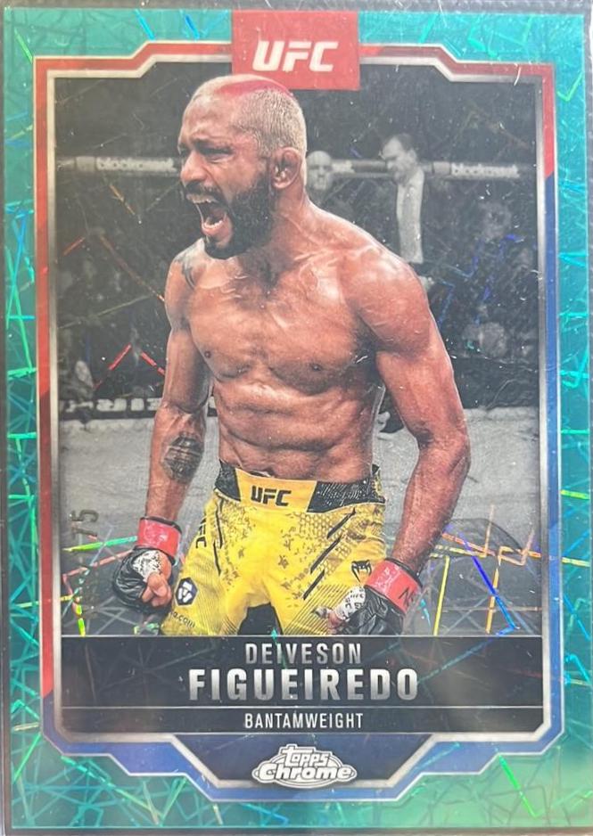 Deiveson Figueiredo 2025 Topps Chrome UFC Base #186 Teal Lazer Refractor