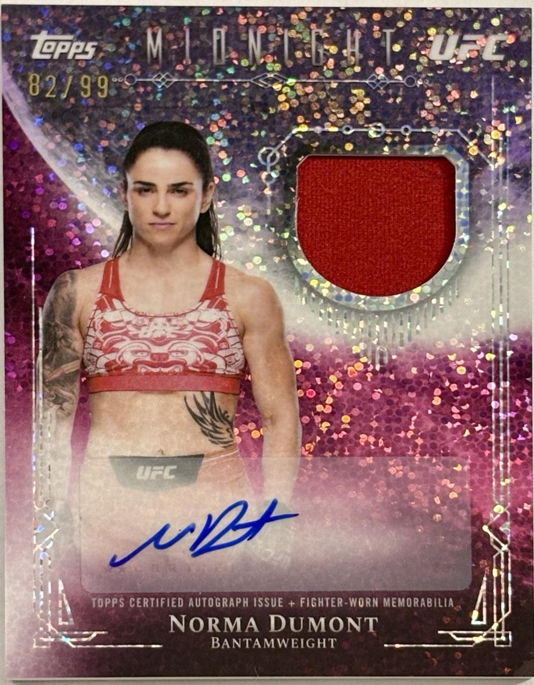 Norma Dumont 2026 Topps Midnight UFC Relic Autographs #VRA-ND Twilight