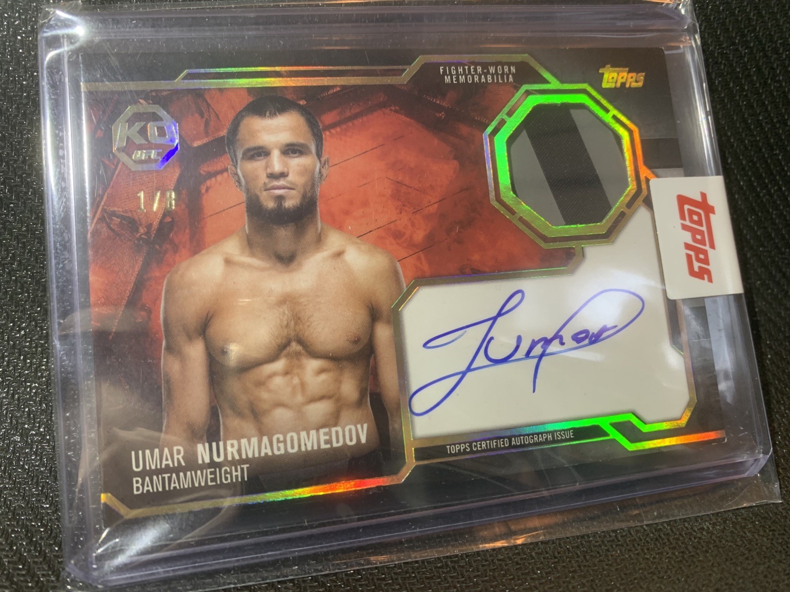 Umar Nurmagomedov 2025 Topps Knockout UFC Knockout Autograph Relics #KAR-UN Platinum