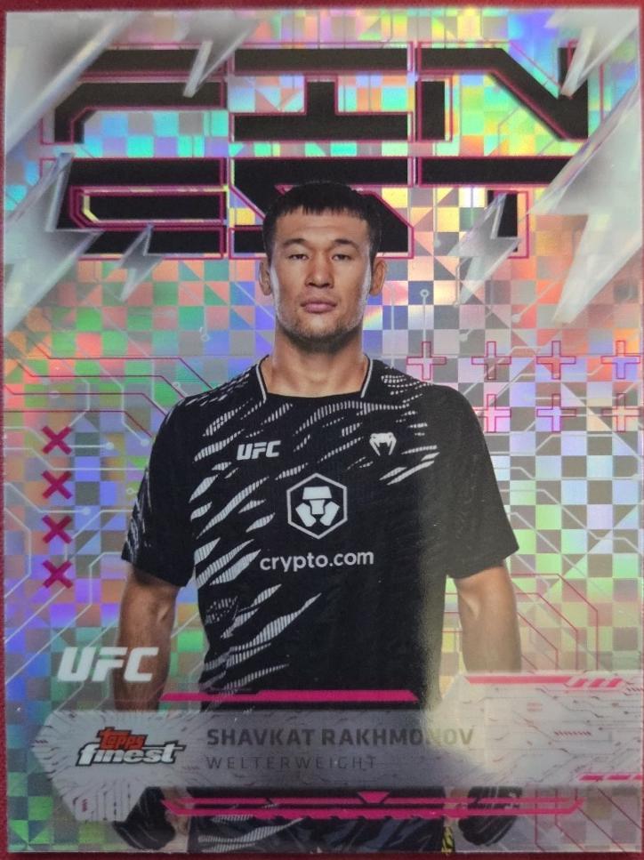 Shavkat Rakhmonov 2025 Topps Finest UFC Base Rare #230 Checkerboard Refractor