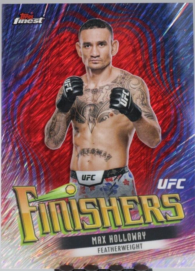 Max Holloway 2024 Topps Finest UFC Finishers #FIN-1 Red Shimmer Refractor