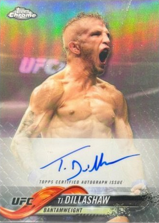 TJ Dillashaw 2018 Topps Chrome UFC Fighter Autographs #FA-TD Blue Wave