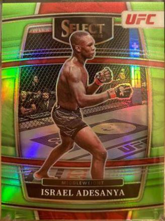 Israel Adesanya 2022 Panini Select UFC Concourse #25 Neon Green
