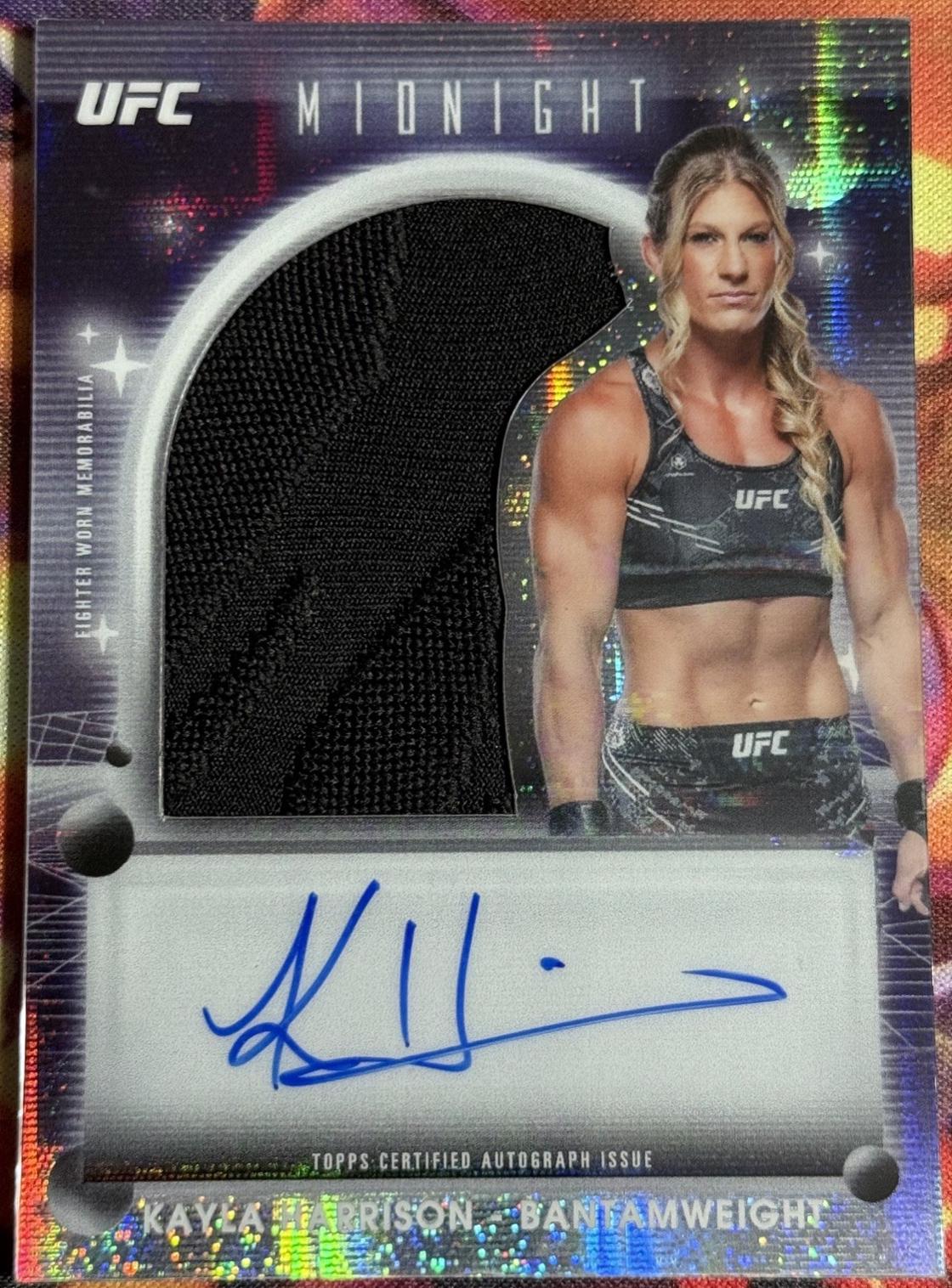 Kayla Harrison 2025 Topps Midnight UFC Relic Autographs #VRA-KH Moon Beam