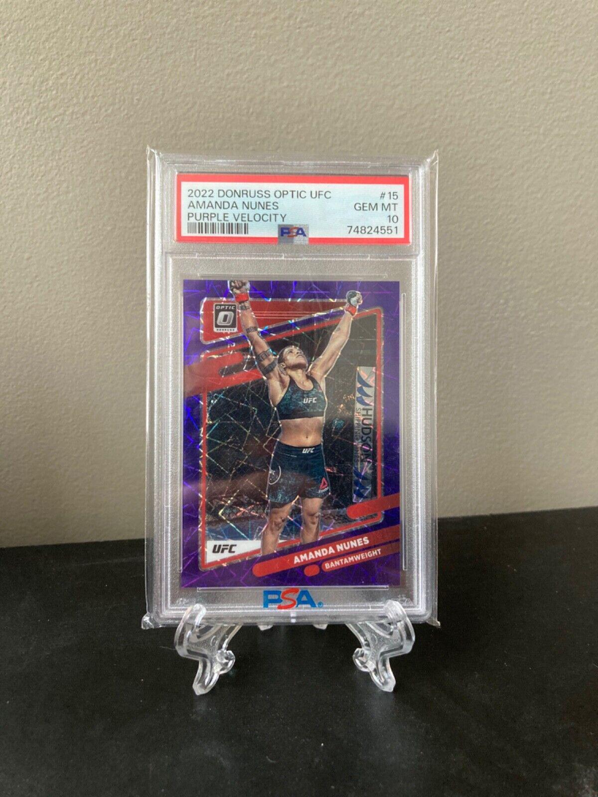 Amanda Nunes 2022 Panini Donruss Optic UFC Base #15 Purple Velocity