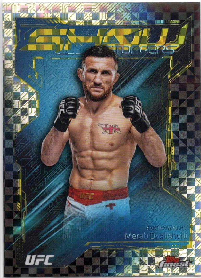 Merab Dvalishvili 2025 Topps Finest UFC Showstoppers #SS-13 Checkerboard Refractor