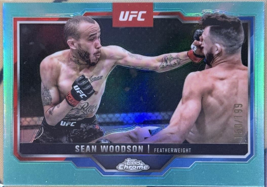 Sean Woodson 2025 Topps Chrome UFC Base #87 Aqua Refractor