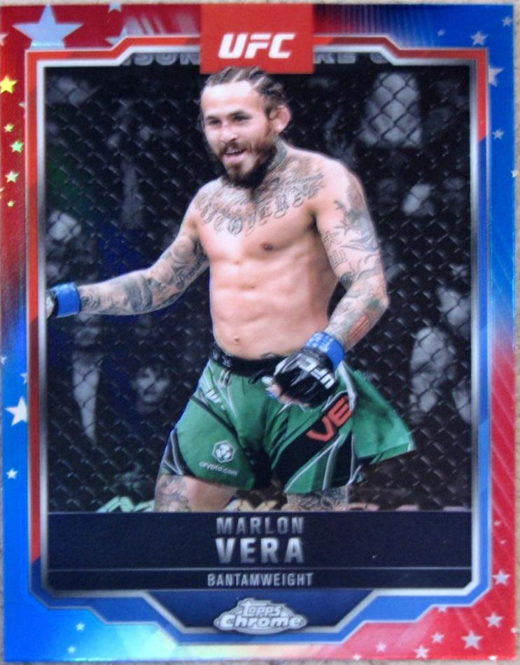 Marlon Vera 2025 Topps Chrome UFC Base #151 Red & Blue Refractor