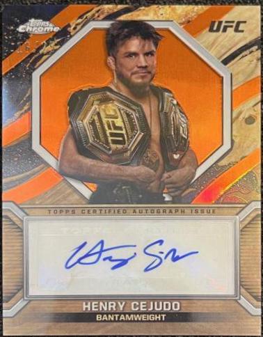 Henry Cejudo 2024 Topps Chrome UFC Marks of Champions #MOC-HCE Orange Refractor