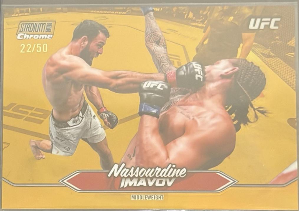 Nassourdine Imavov 2025 Topps Stadium Club UFC Base Chrome #C-76 Gold Refractor