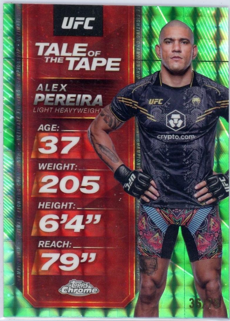Alex Pereira 2025 Topps Chrome UFC Tale of the Tape #TTT-9 Geometric Green Refractor