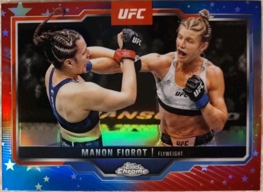 Manon Fiorot 2025 Topps Chrome UFC Base #92 Red & Blue Refractor