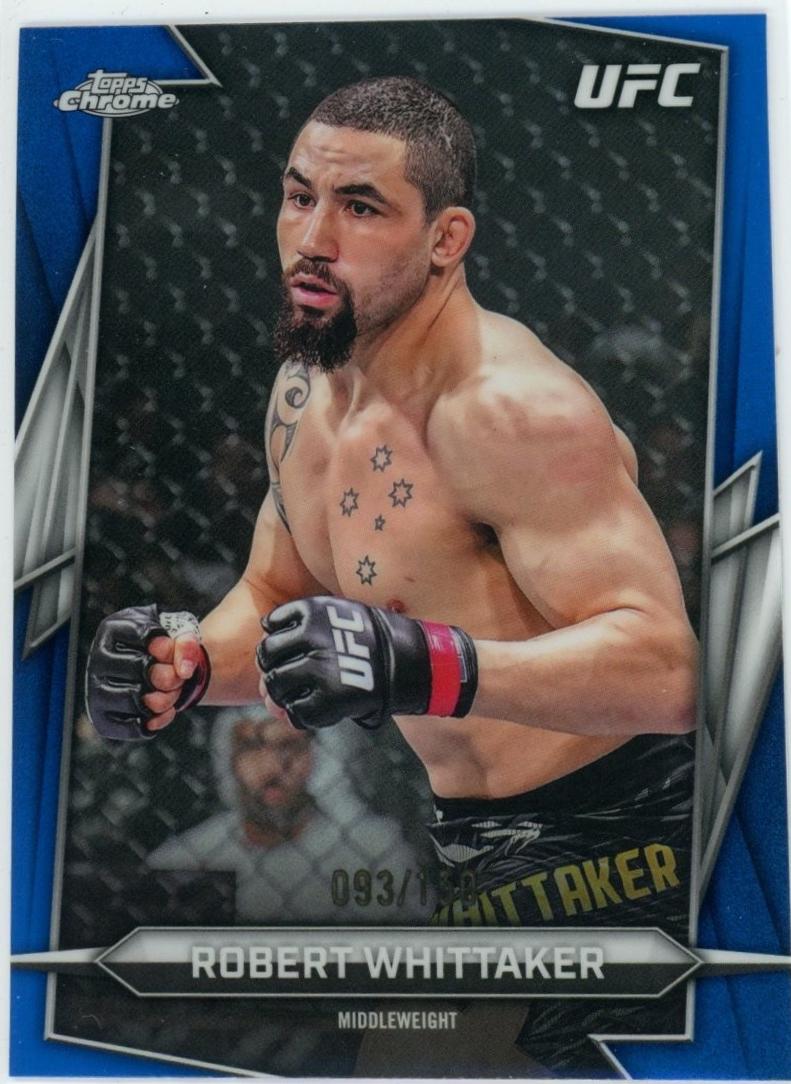 Robert Whittaker 2026 Topps Chrome UFC Base #161 Blue Refractor