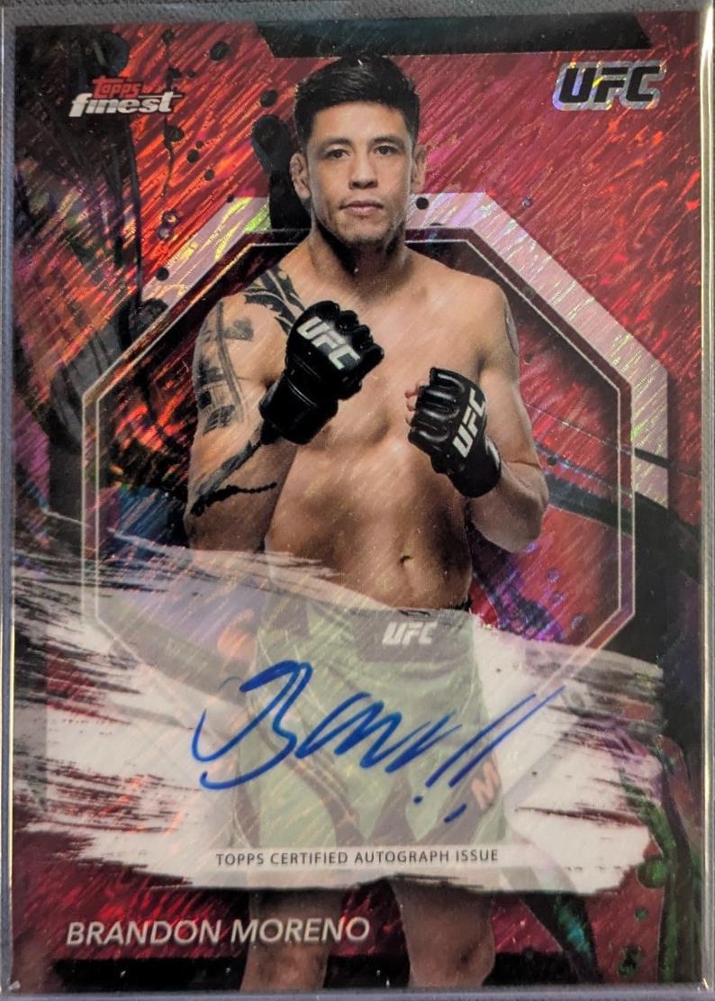 Brandon Moreno 2024 Topps Finest UFC Finest Autographs #FA-BMO Red Shimmer Refractor