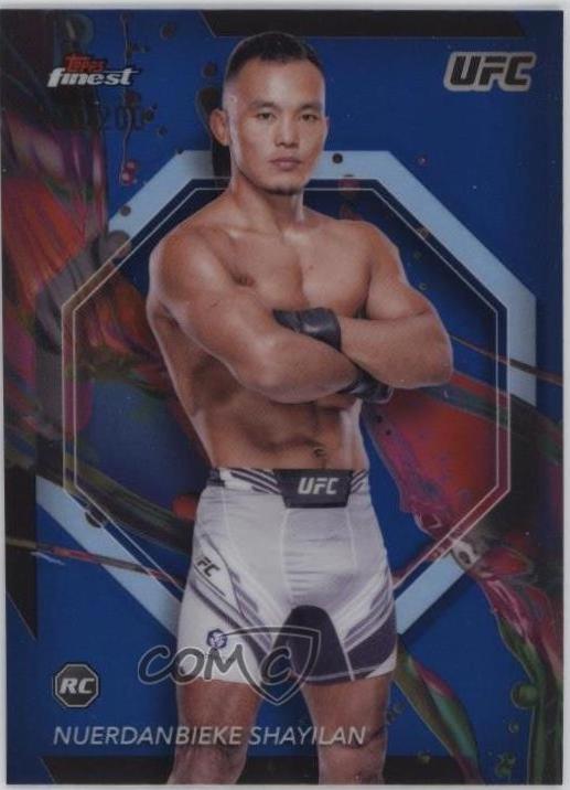 Shayilan Nuerdanbieke 2024 Topps Finest UFC Base Common #70 Blue Refractor