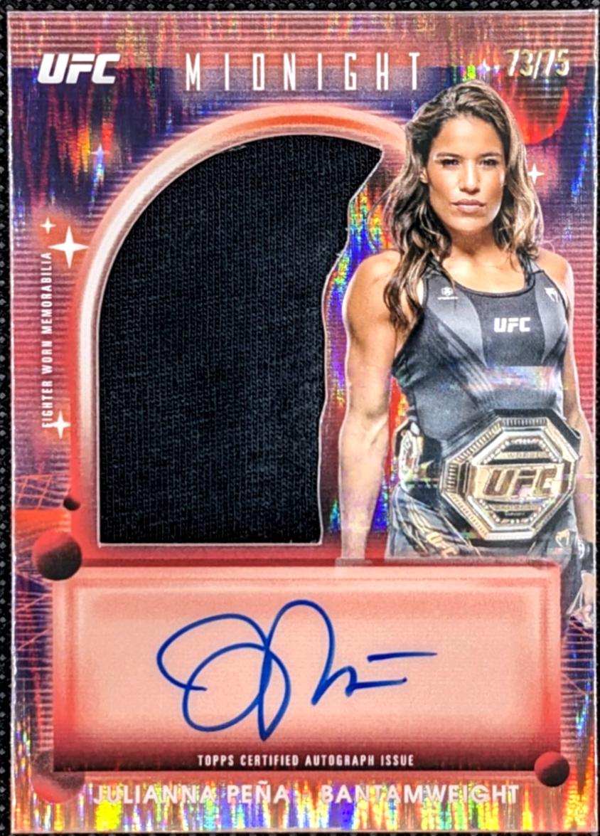 Julianna Peña 2025 Topps Midnight UFC Relic Autographs #VRA-JP Dusk