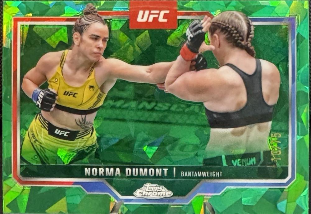Norma Dumont 2025 Topps Chrome Sapphire UFC Base Sapphire #195 Green Sapphire
