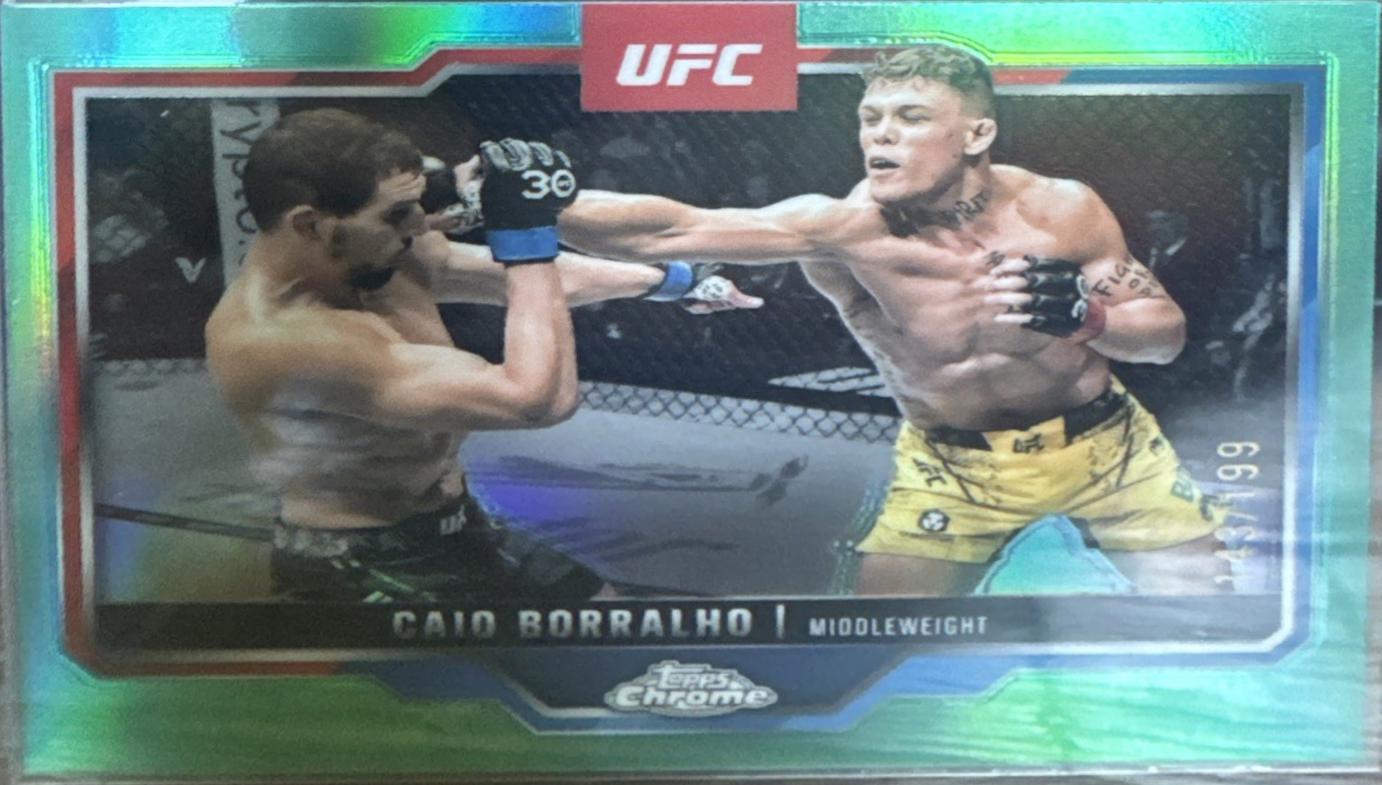 Caio Borralho 2025 Topps Chrome UFC Base #49 Aqua Refractor