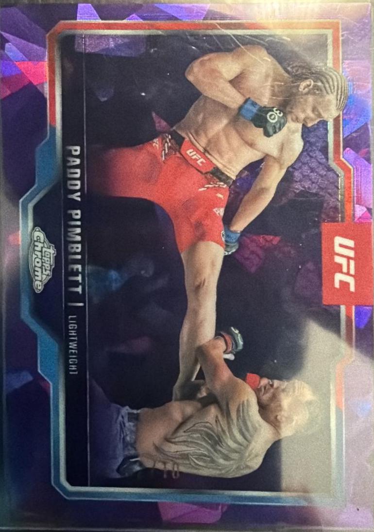Paddy Pimblett 2025 Topps Chrome UFC Base #177 Purple Geometric Refractor