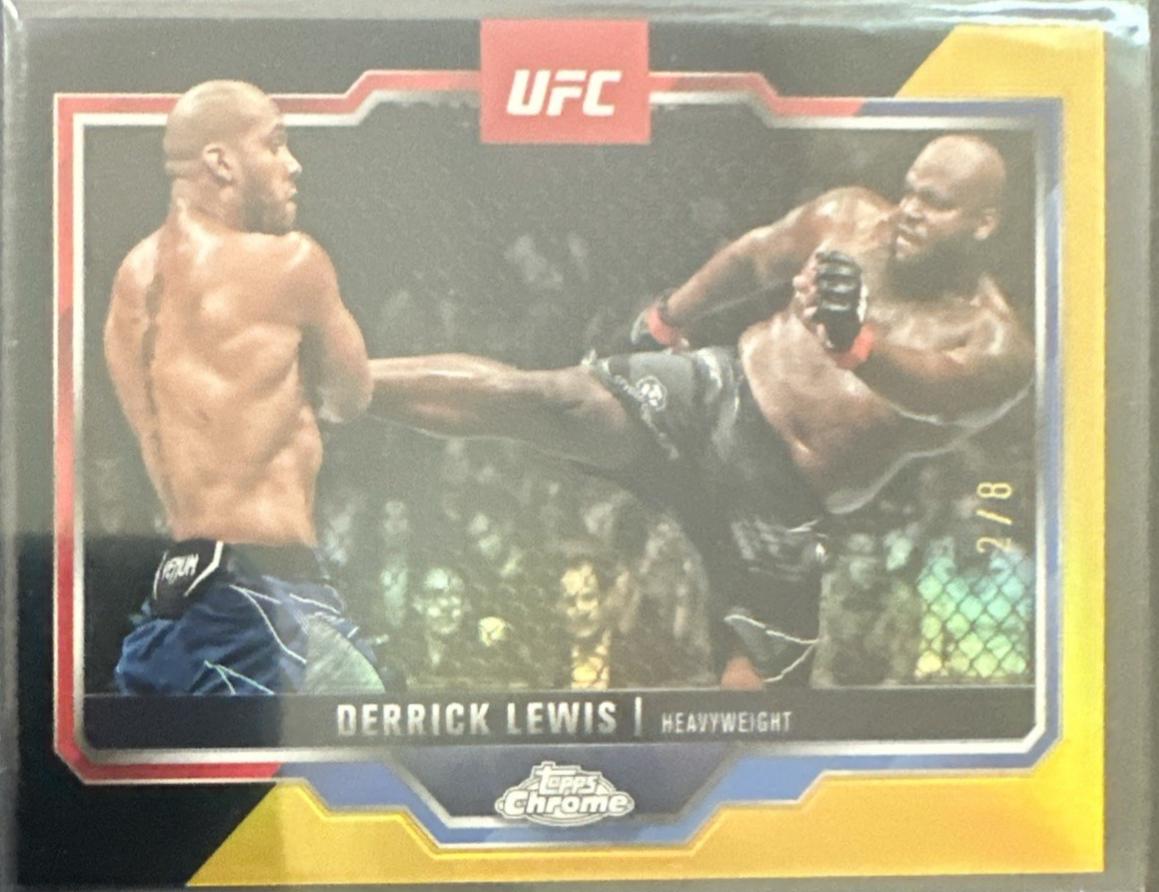 Derrick Lewis 2025 Topps Chrome UFC Base #104 Black & Gold Refractor