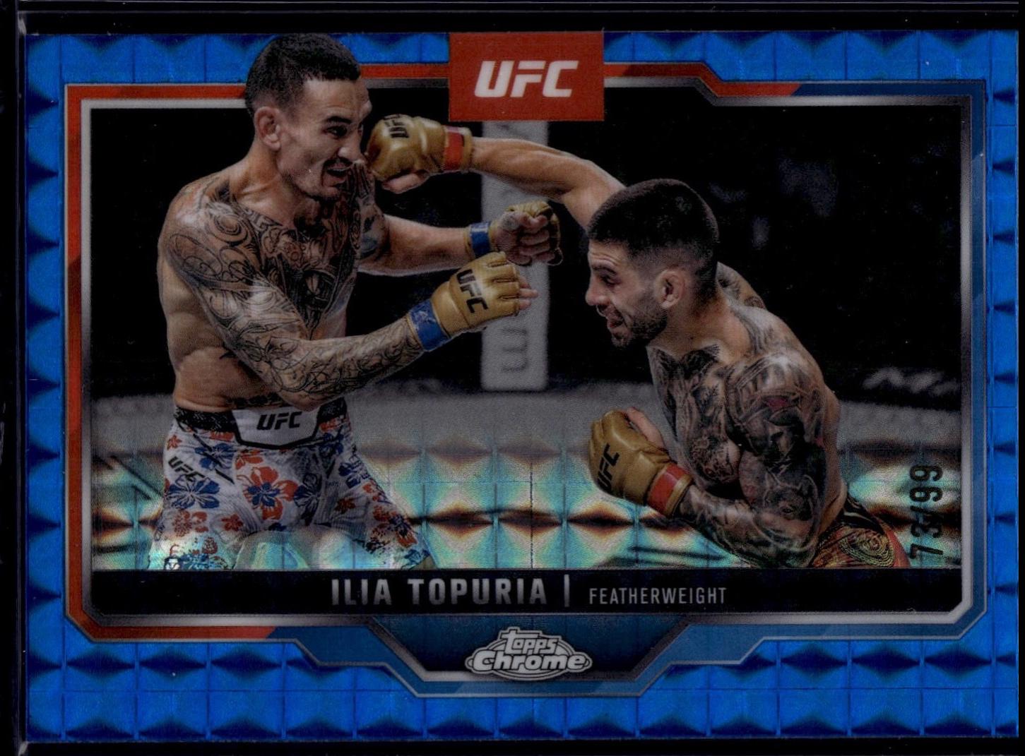 Ilia Topuria 2025 Topps Chrome UFC Base #43 Blue Geometric Refractor