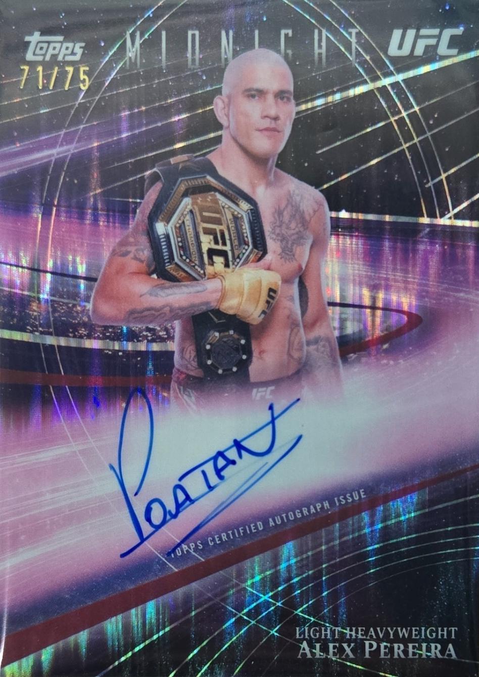 Alex Pereira 2026 Topps Midnight UFC Horizon Signatures #HZS-AP Dusk
