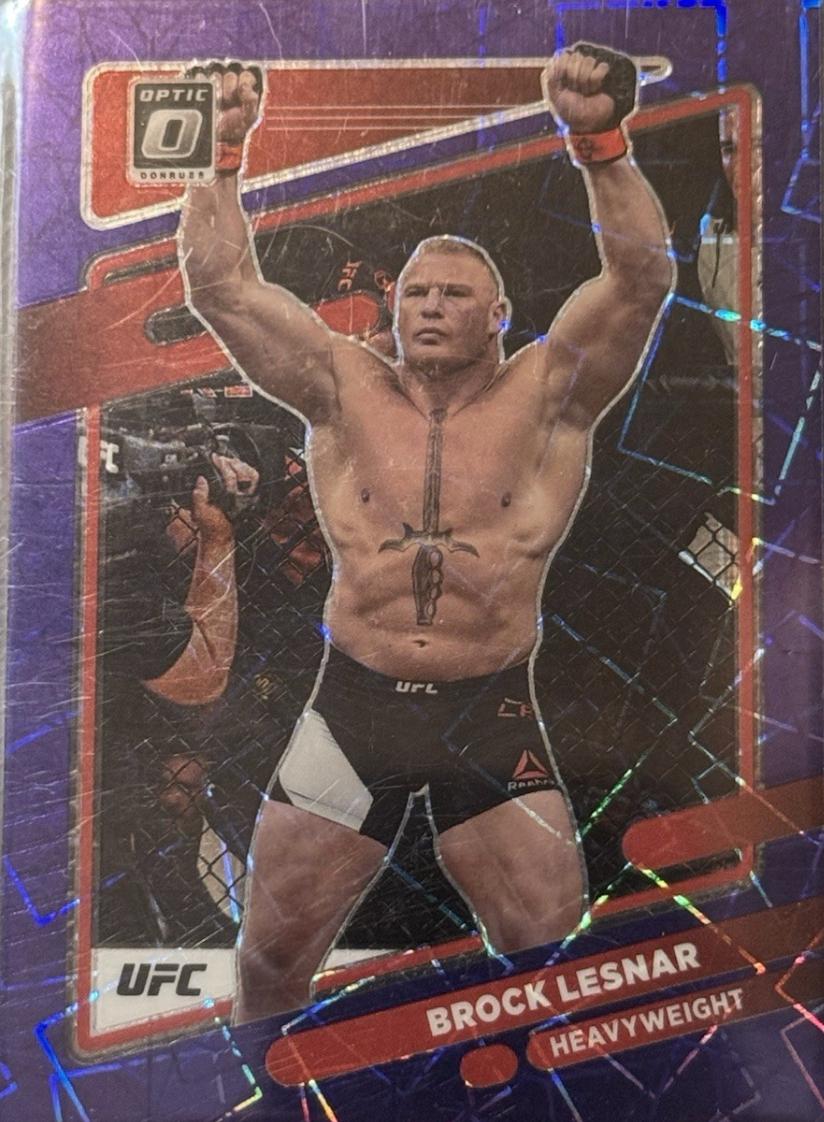 Brock Lesnar 2022 Panini Donruss Optic UFC Base #83 Purple Velocity