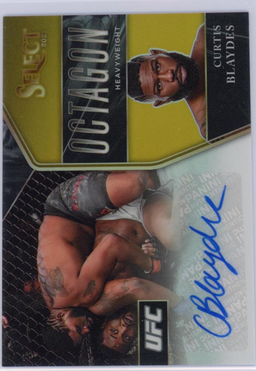 Curtis Blaydes 2021 Panini Select UFC Octagon Action Signatures #29 Gold Prizms