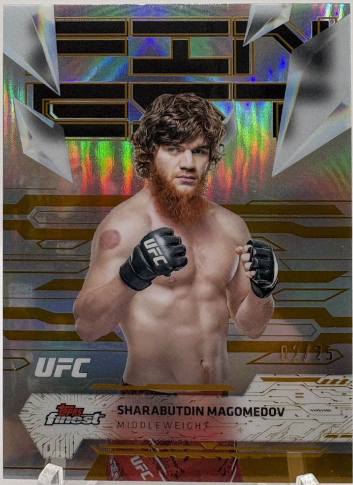 Shara Magomedov 2025 Topps Finest UFC Base Uncommon #114 Gold Refractor