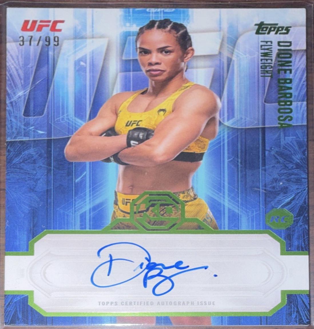 Dione Barbosa 2026 Topps Knockout UFC Knockout Autographs #KOA-DBA Lime Green
