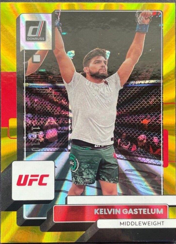 Kelvin Gastelum 2023 Panini Donruss UFC Base #144 Gold Laser